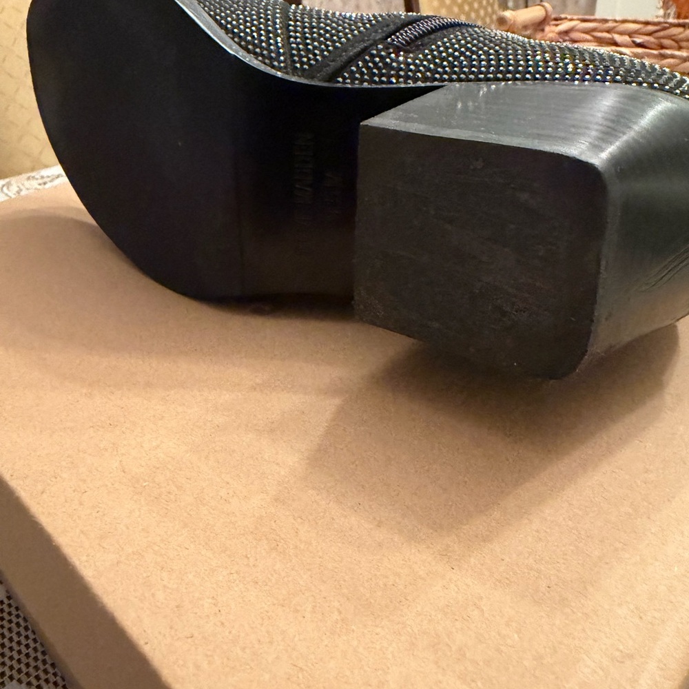 Steve Madden Black Rhinestone Ankle Booties - Picture 7 of 10